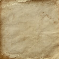 piece of aged vintage crinkled blank paper with torn edges and textured surface, yellow-brown tone. vintage document background, book cover, stationery design, website background concept