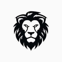 Obraz premium Lion face logo animal vector template illustration