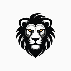 Fototapeta premium Lion face logo animal vector template illustration