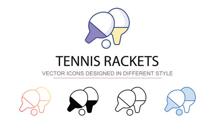 Tennis Rackets icon design with white background stock illustration