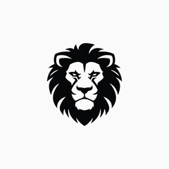Lion face logo animal vector template illustration