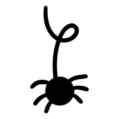 Hanging Spider Isolated On White