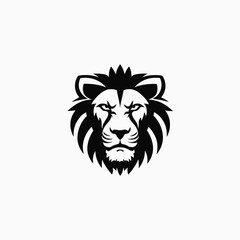 Obraz premium Lion face logo animal vector template illustration