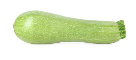 One fresh ripe zucchini isolated on white