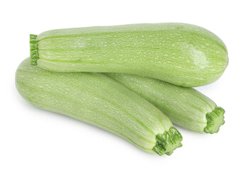 Many fresh ripe zucchinis isolated on white