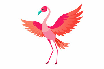 Vector design of flamingo wings on white background'