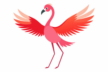 Vector design of flamingo wings on white background'