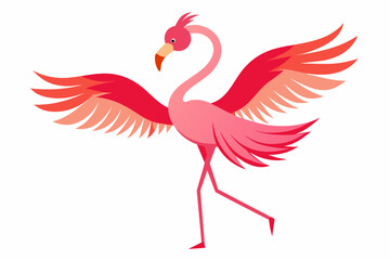 Vector design of flamingo wings on white background'