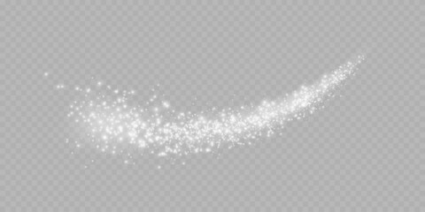 Realistic star dust light effect isolated on transparent. Stock royalty free vector illustration