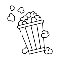 bucket popcorn striped box line icon vector. bucket popcorn striped box sign. isolated contour symbol black illustration
