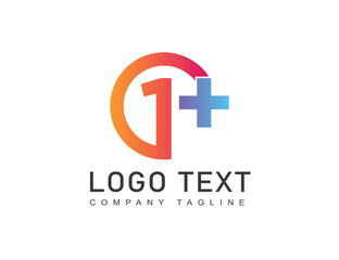 1 plus leter Gradient beautiful logo template