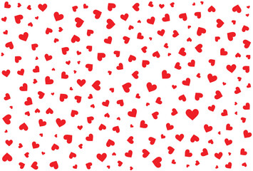 Cute red hearts seamless texture pattern. Pink hearts seamless girlish background. Suitble for prints, wrapping and backgrounds, red hearts patter 
