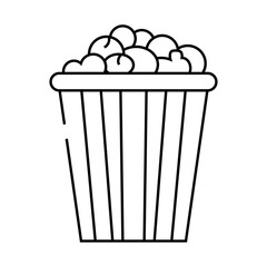 bucket popcorn food snack line icon vector. bucket popcorn food snack sign. isolated contour symbol black illustration