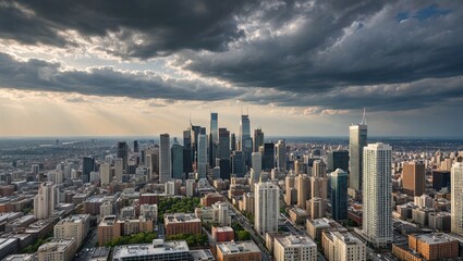 Fototapeta premium Cityscape Symphony Modern Skyscrapers at Twilight