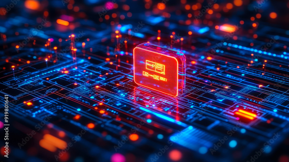 Poster zero trust endpoint security architecture with ai integration - futuristic digital defense concept a