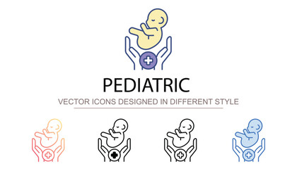 Pediatric icon design with white background stock illustration