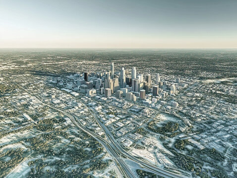 Technical aerial visual, 3D LiDAR GIS aerial map satellite scan model isolated, showing Austin , USA. Elevation, topography, render