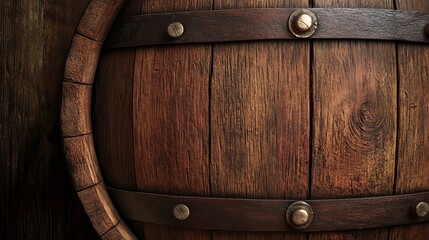 Fototapeta premium Rustic Wooden Barrel Close-Up