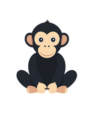Fototapeta premium People friendly chimp in a sitting position. Full hd vector illustration art on white background completely lossless resizable design generative ai