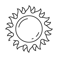 sun sunshine summer sunlight line icon vector. sun sunshine summer sunlight sign. isolated contour symbol black illustration