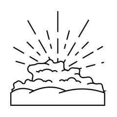 sun rays summer sunlight line icon vector. sun rays summer sunlight sign. isolated contour symbol black illustration