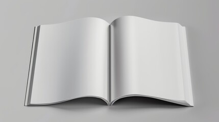 An open blank book, with no visible text or images on the pages