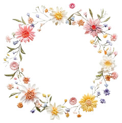 Obraz premium PNG Floral wreath delicate pastel colors