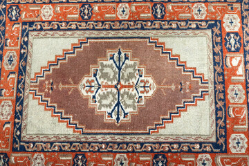 Textures and patterns in color from woven carpets