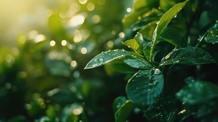 Water drops on leaf