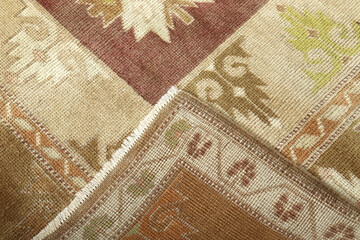 Textures and patterns in color from woven carpets