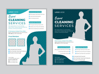 Modern Cleaning service agency editable flyer, house cleaning flier, home service template, pool, roof cleaning poster, office cleaning Housekeeping, wash, clean or home repair service marketing flyer
