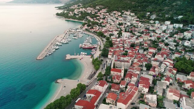Flying over Baska Voda, Croatia 