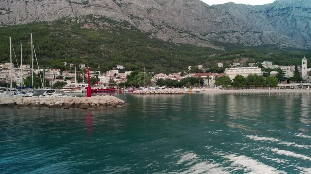 Flying into Plaza Nikolina Beach in Baska Voda, Croatia