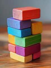 Wooden blocks on wooden table
