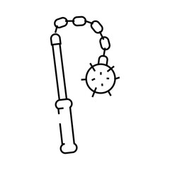 morningstar weapon military line icon vector. morningstar weapon military sign. isolated contour symbol black illustration
