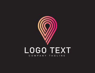Abstract logo with location shape