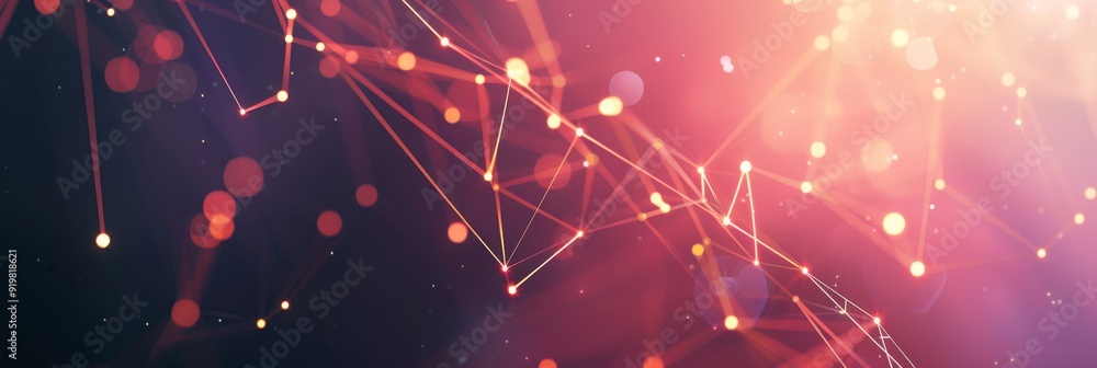 Poster a vibrant abstract representation of interconnected nodes and lines, symbolizing digital networks in