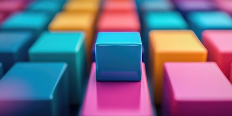 Obraz premium Colorful Building Blocks Close Up