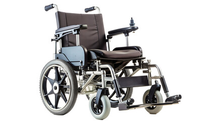 Fototapeta premium Compact manual wheelchair with footrests and armrests for mobility PNG isolated transparent