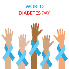 World Diabetes Day. Suitable for greeting card, poster and banner on a white background.
