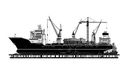 Obraz premium Detailed drawing of a medieval castle with tall towers, fortified walls, and central keep, vector illustration art