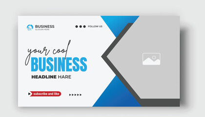 Creative business YouTube video thumbnail or social media web banner and corporate YouTube thumbnail design template	