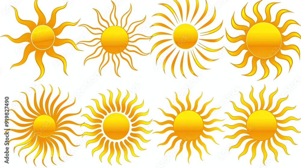 Wall mural suns