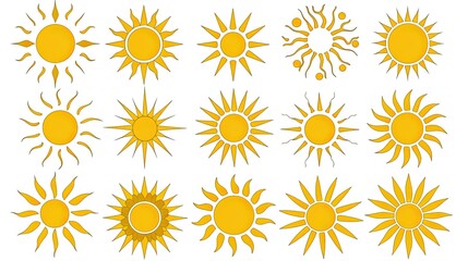 vector icons of suns 
