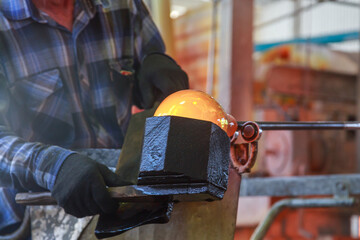 Large workshop for the production of crystal glass.