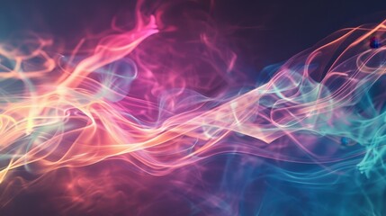 Obraz premium Abstract Smoke Art: Vibrant Hues of Pink, Blue, and Orange