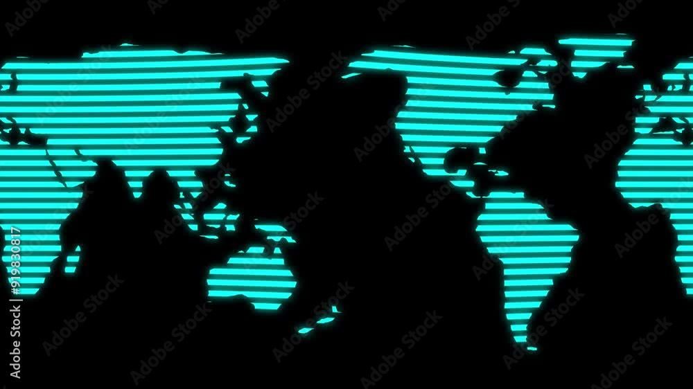 Poster world map consisting of light gray stripes on a white background. world map from line . digital plan