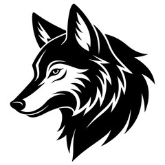 creative vector wolves head side view