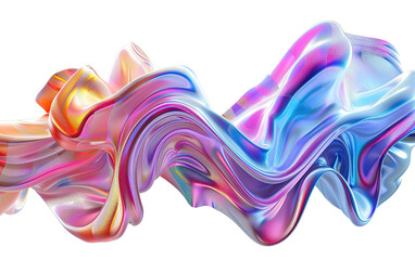 Obraz premium 3d rendering multicolored flowing abstract iridesc isolated on white or transparent background