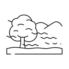 foggy morning autumn season line icon vector. foggy morning autumn season sign. isolated contour symbol black illustration